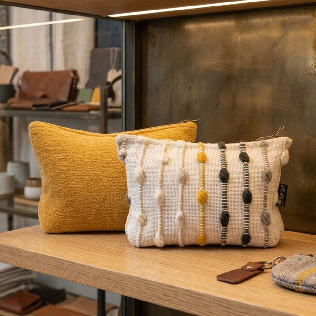 Nomad Sari Indian Jacquard Toiletry Bag - Marigold Loom